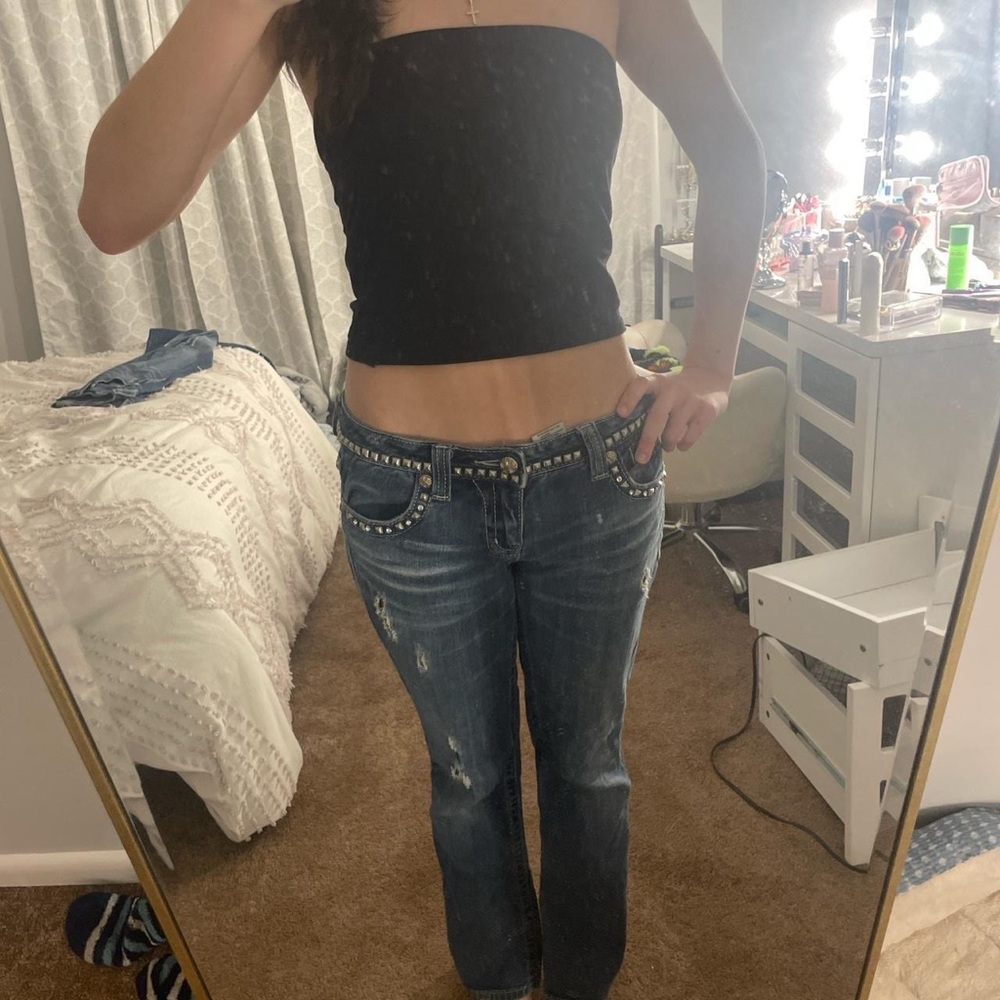 Low Rise Y2K Studded Miss Me Jeans